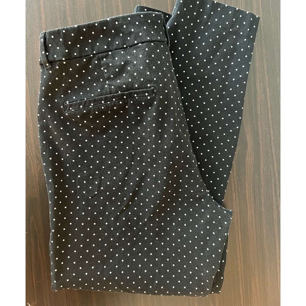 Old Navy Pixie Skinny Ankle Pants | Black and White Polka Dots | Size 12